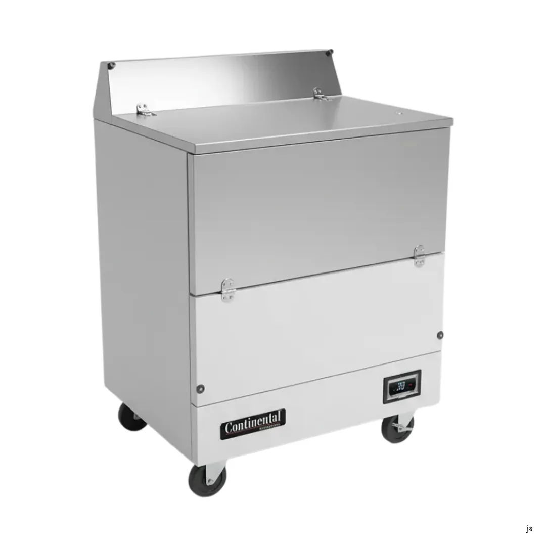 Continental Refrigerator MC3NS 34" Single Sided Milk Cooler, Forced Air, 8 Crates Capacity