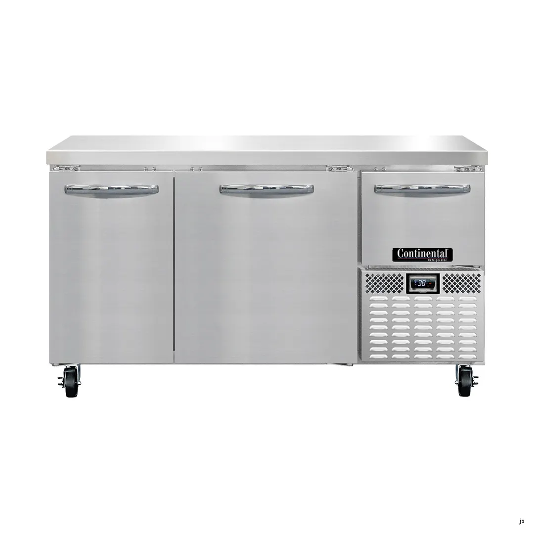 Continental Refrigerator RA60N 60" WorkTop Refrigerator w/ 2 Full & 1 Half Doors, 19 cu. ft.
