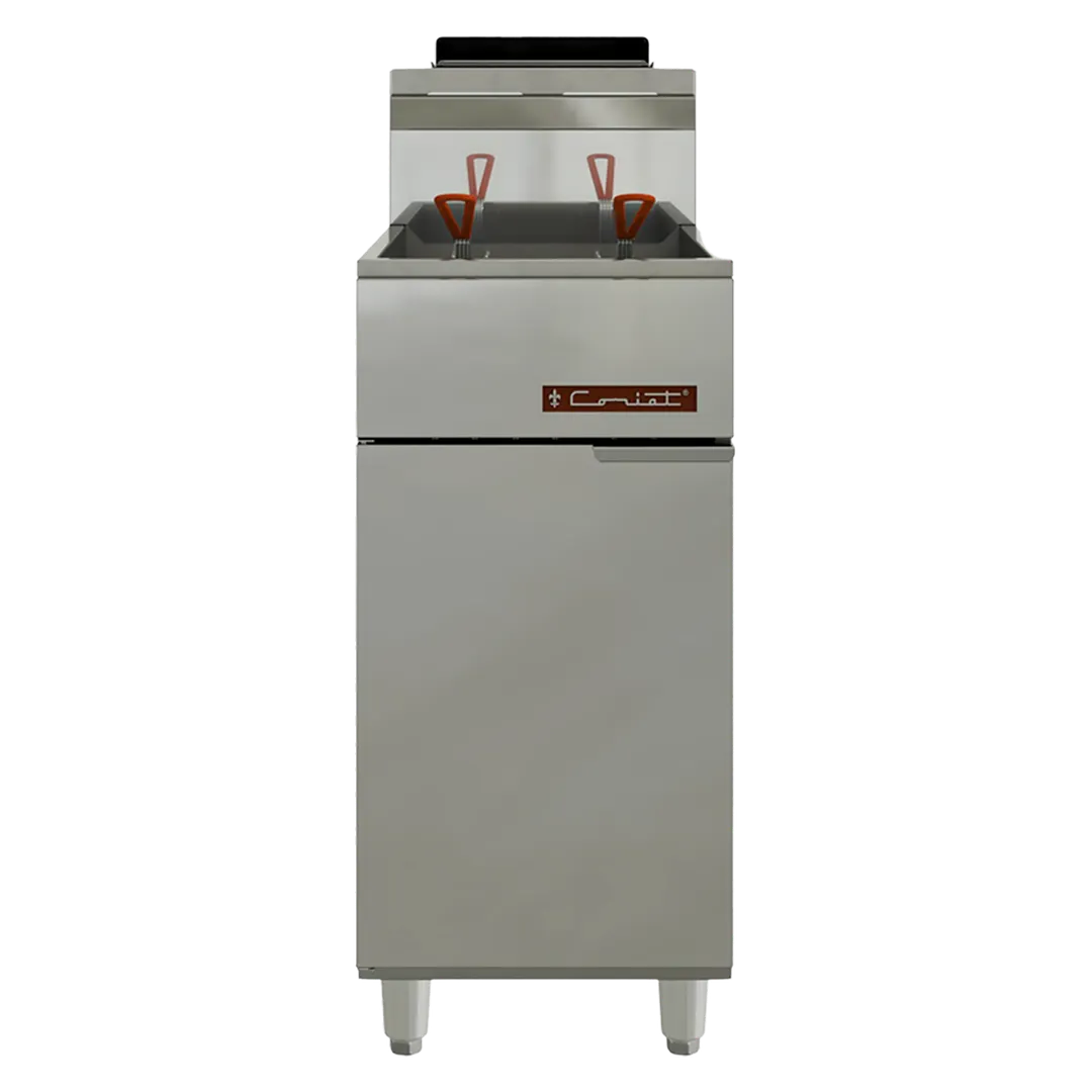 Coriat USA TURBO-20-3Q 16" Floor Model Gas Deep Fryer, Full Pot, NG/LP, 40 Ibs, 90.000 BTU