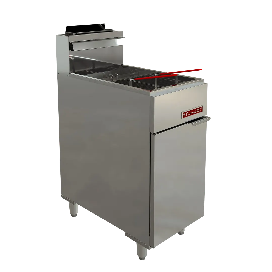 Coriat USA TURBO-20-3Q 16" Floor Model Gas Deep Fryer, Full Pot, NG/LP, 40 Ibs, 90.000 BTU