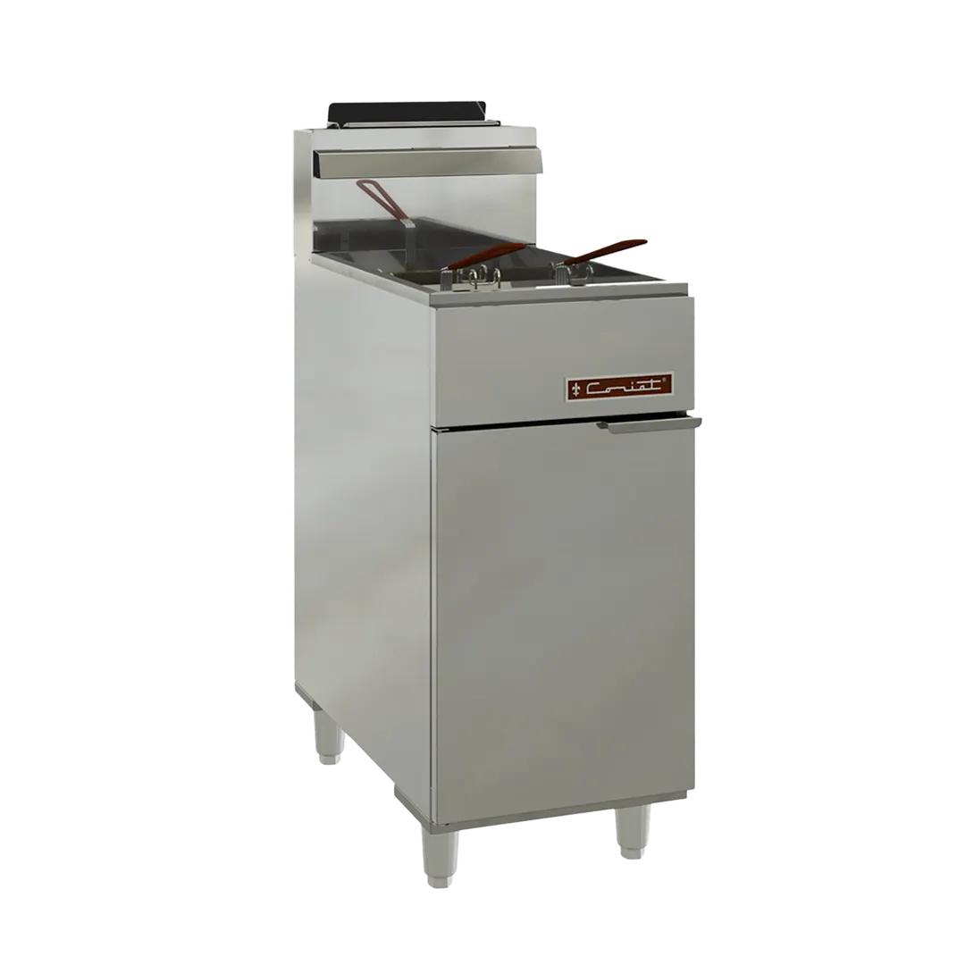 Coriat USA TURBO-30-5Q 22" Floor Model Gas Deep Fryer, Full Pot, 60 Ibs Capacity, 150.000 BTU