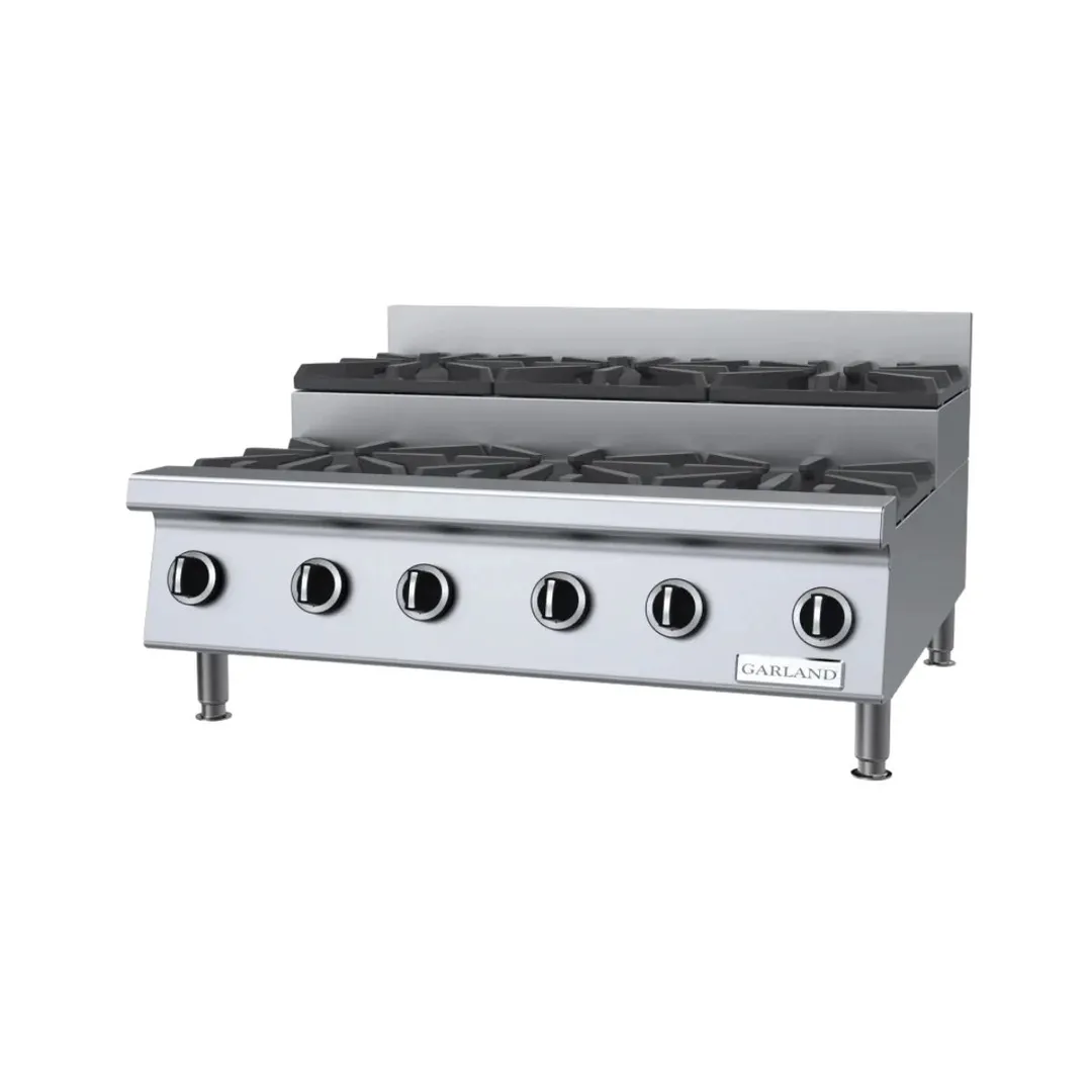 Garland US Range GTOG36-SU6 35" Countertop Gas Hotplate with Manual Controls, (3) 30,000 Btu Open Burners