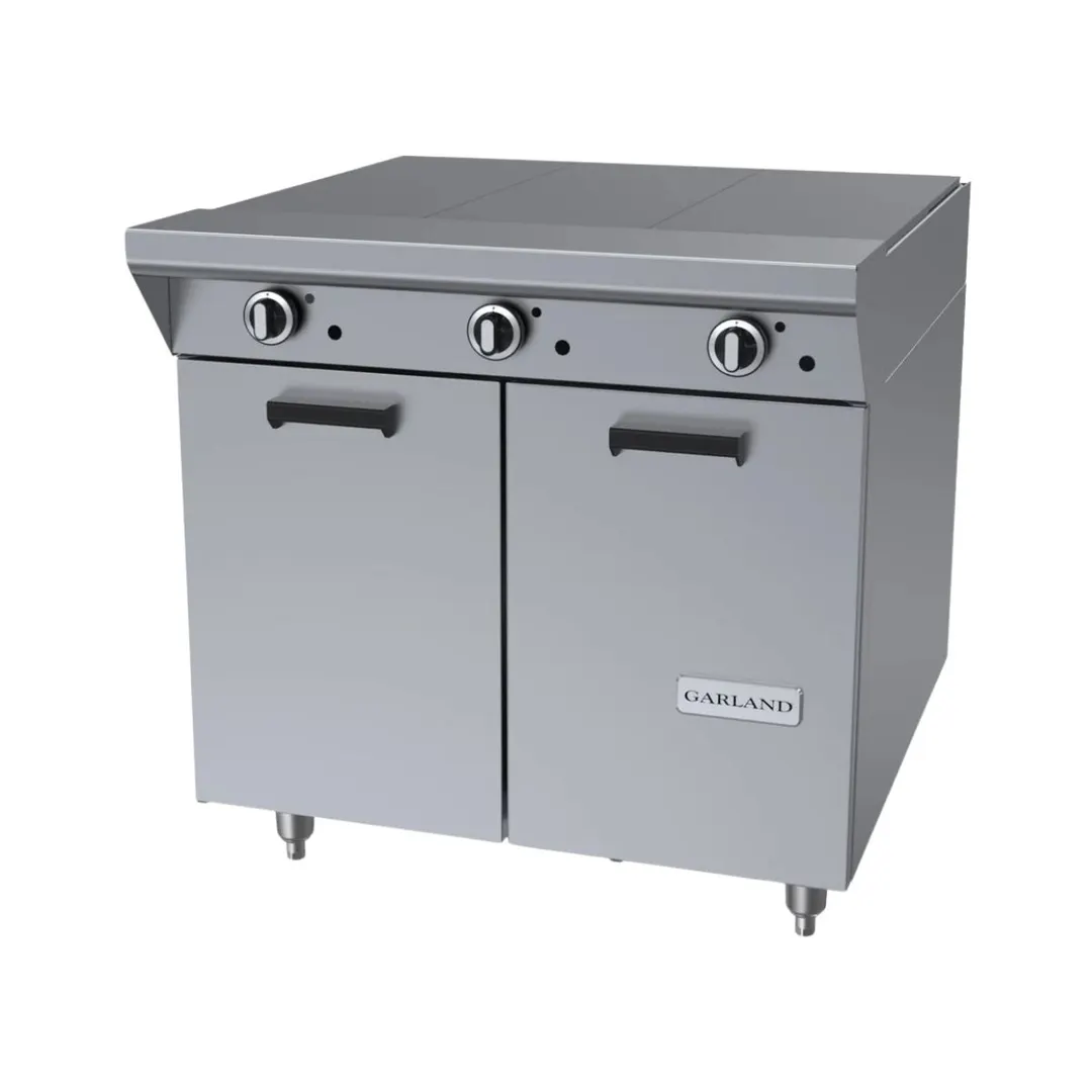 Garland US Range M43-3S 34" Gas Heavy Duty Range w/ (3) Even Heat Hot Tops, (1) Cabinet Base, 66.000 BTU