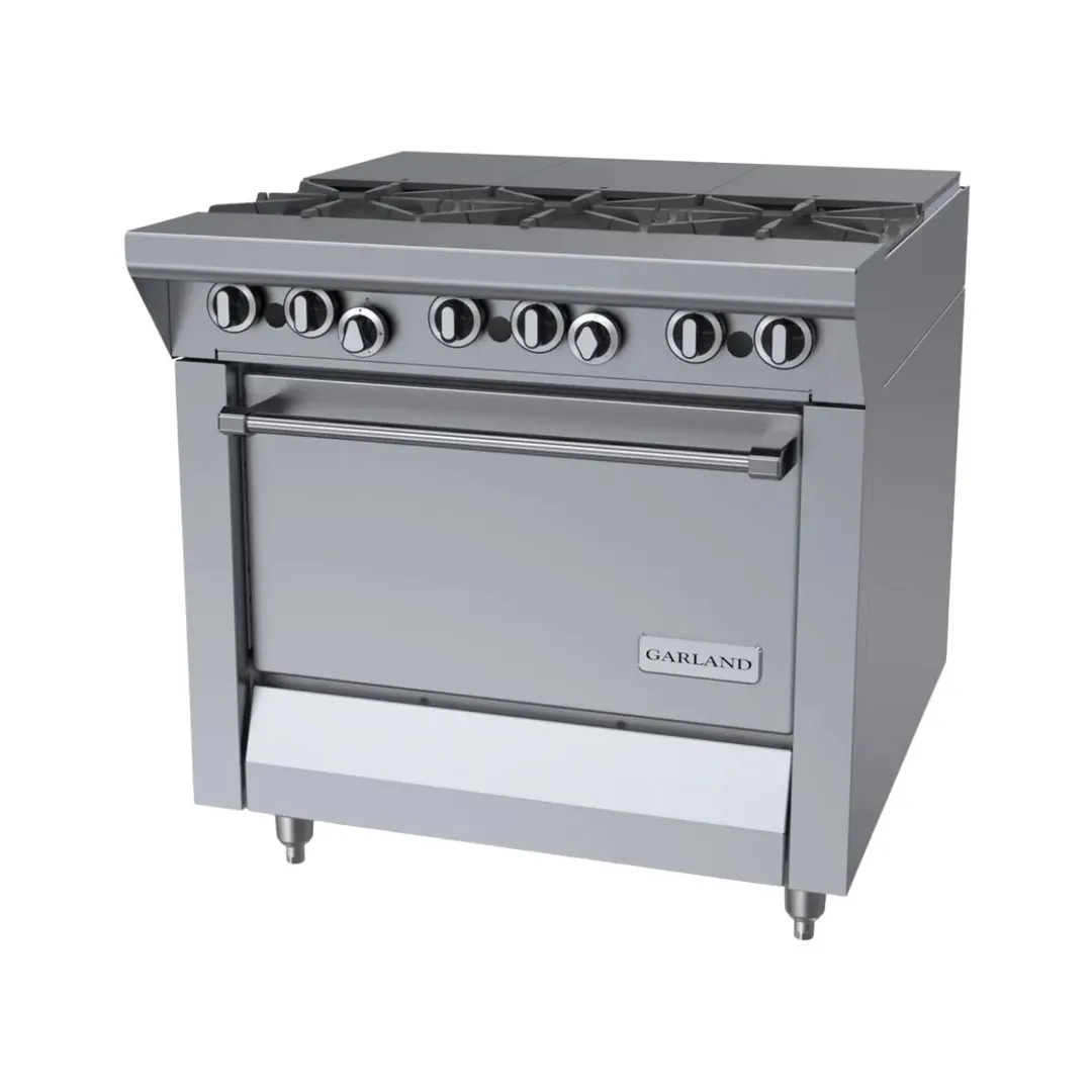 Garland US Range M43FTR 34" Gas Heavy Duty Range w/ (3) Open Burners, (3) French Tops, (1) Standard Oven, 139.000 BTU