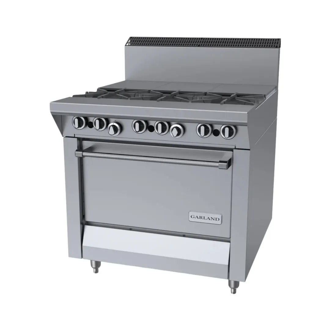 Garland US Range M43FTR 34" Gas Heavy Duty Range w/ (3) Open Burners, (3) French Tops, (1) Standard Oven, 139.000 BTU