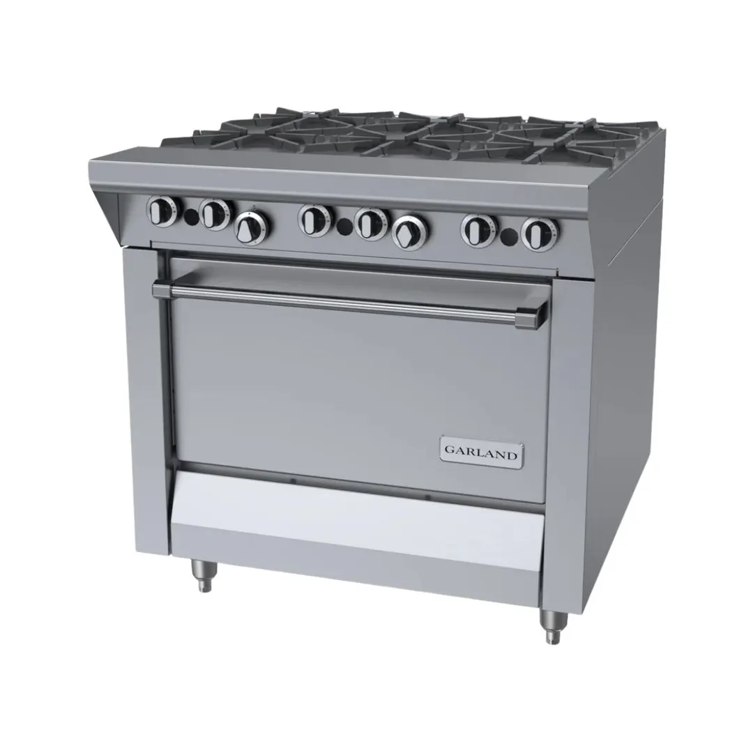 Garland US Range M43R 34" Gas Heavy Duty Range w/ (6) Open Starfire Burners, (1) Standard Oven, 184.000 BTU