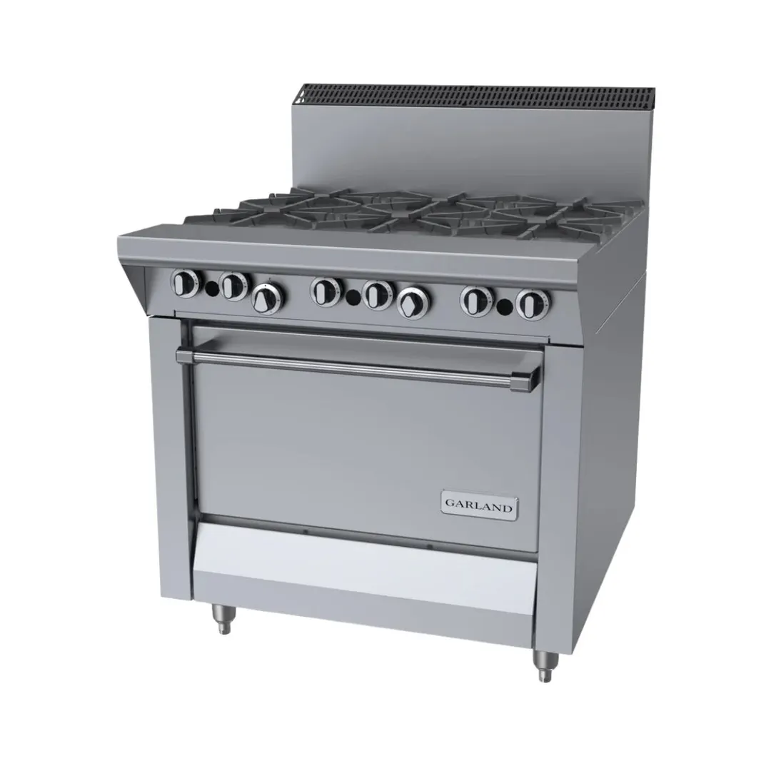 Garland US Range M43R 34" Gas Heavy Duty Range w/ (6) Open Starfire Burners, (1) Standard Oven, 184.000 BTU