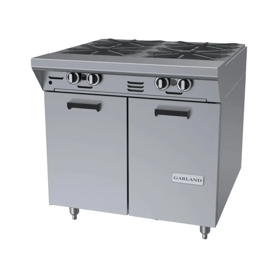 Garland US Range M44S 34" Gas Heavy Duty Range w/ (4) Open Starfire Burners, (1) Cabinet Base, 140.000 BTU