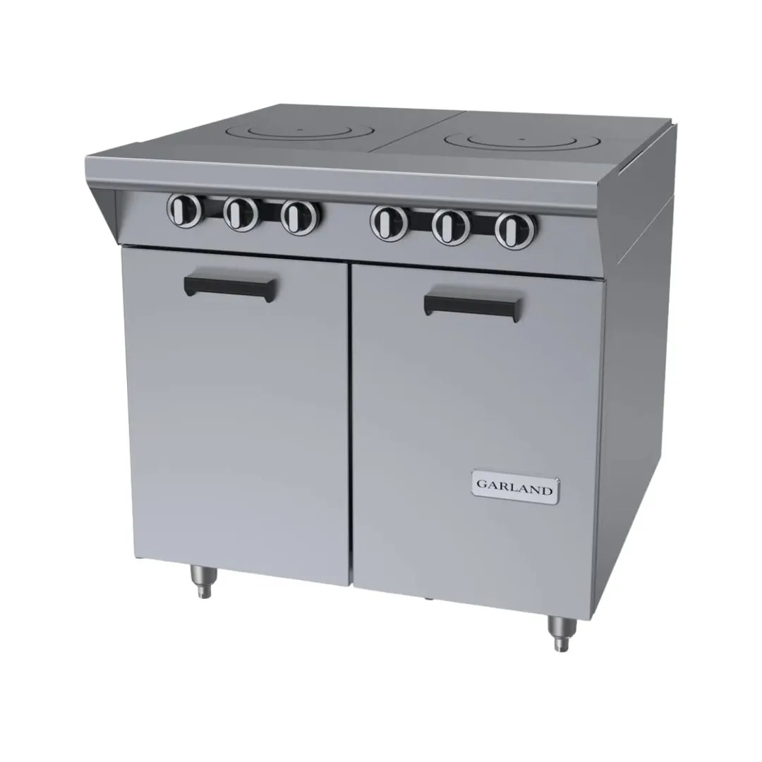 Garland US Range M45S 34" Gas Heavy Duty Range w/ (2) Front Fired Hot Tops, (1) Cabinet Base, 90.000 BTU