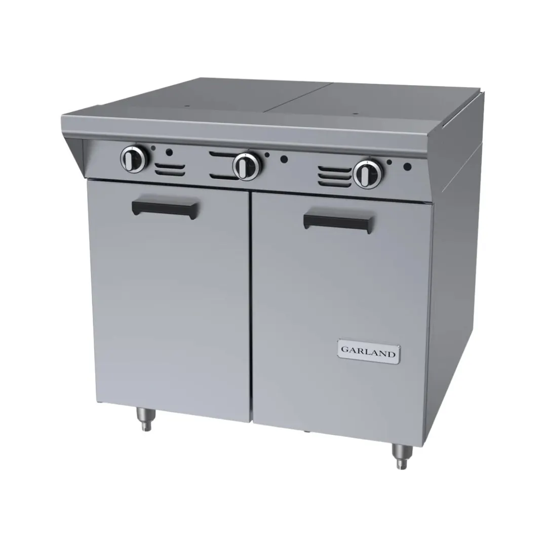 Garland US Range M46S 34" Gas Heavy Duty Range w/ (2) Even Heat Hot Tops, (1) Cabinet Base, 90.000 BTU