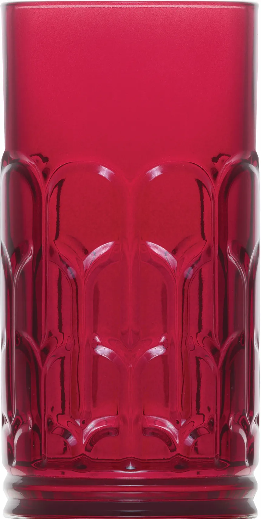 LAV HORECA ARH439 PFTCL0202-1 Long Drink Glass, 13 1/8 Oz 5.75" H x 2.875" W, Red Glass - 24/Case