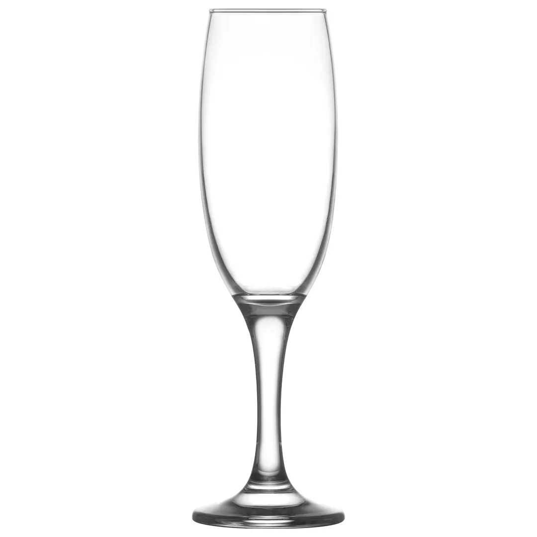 LAV HORECA ASP522 Champagne Flute Glass, 7.5 oz (8¼" H x 1⅞" R Ø x 2½" B Ø), Lime Glass - 12/Case