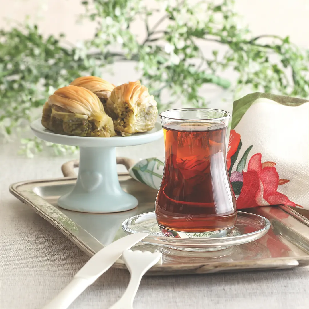 LAV HORECA AYV212 Ayvalık Tea Saucer, 7/8" H, 5 3/8" Rim Ø, Soda Lime Glass - 12/Case