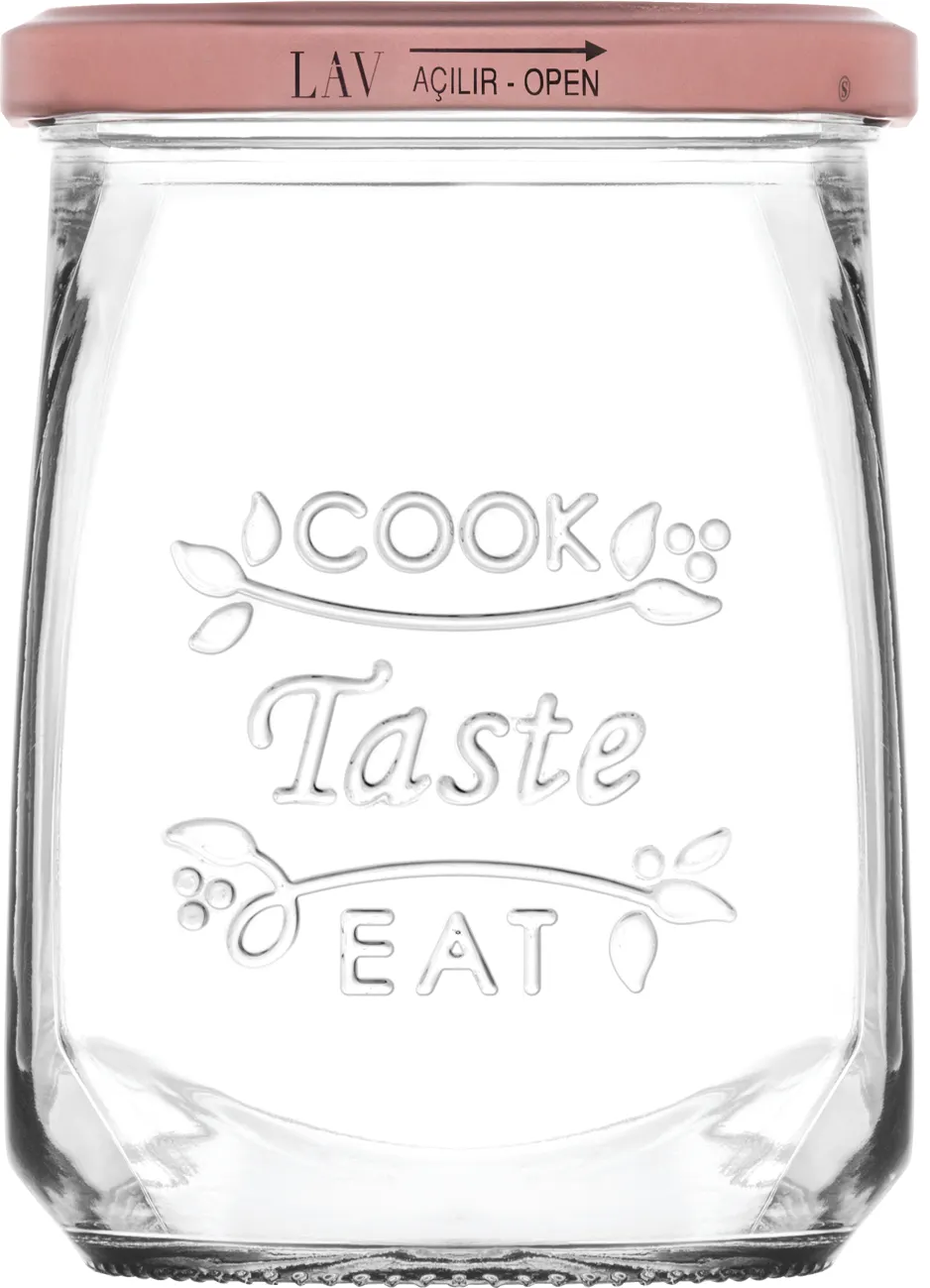 LAV HORECA BST055 K03 Boston Jar, 19 1/2 oz (1.5 Qt) Glass Container with Leakproof Lid - 12/Case