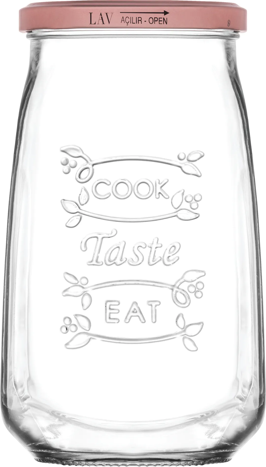 LAV HORECA BST105 K03 Boston Jar, 35.5 oz (1‑2 Qt) Glass Container with Leakproof Lid - 12/Case