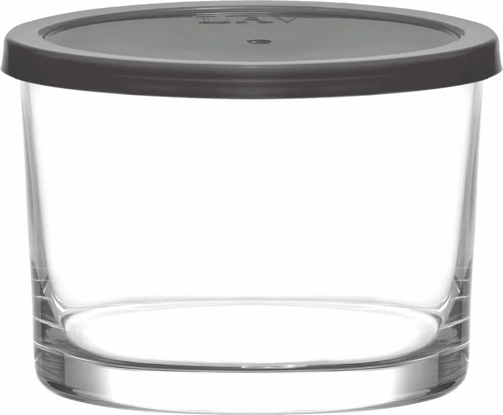 LAV HORECA CDZ324 TFPK222 - Round 8.1 oz Container with Lid, 2.25" H x 3.25" Ø, Tempered - 12/Case