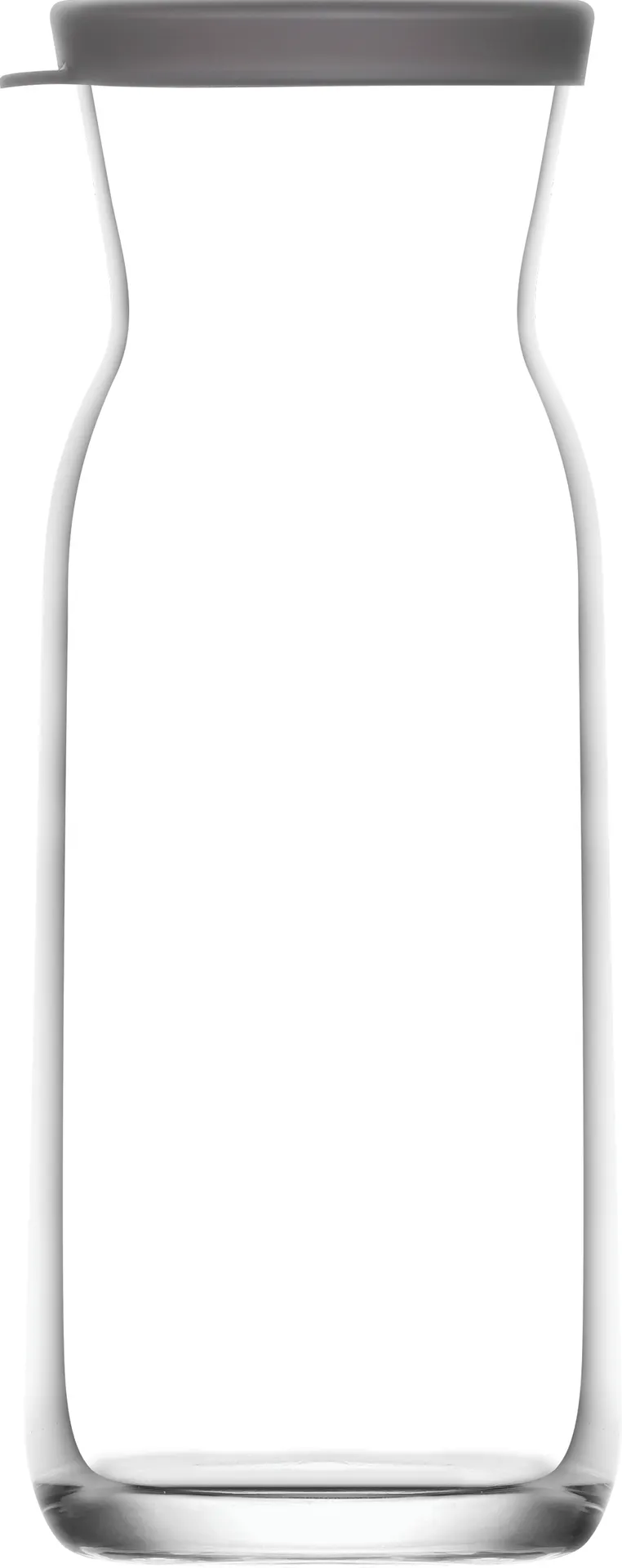 LAV HORECA CHS307 PK222 Chelsea Carafe, 23.6 oz (8" H x 2.625" Ø), Glass, Silicon Gray Lid - 6/Case