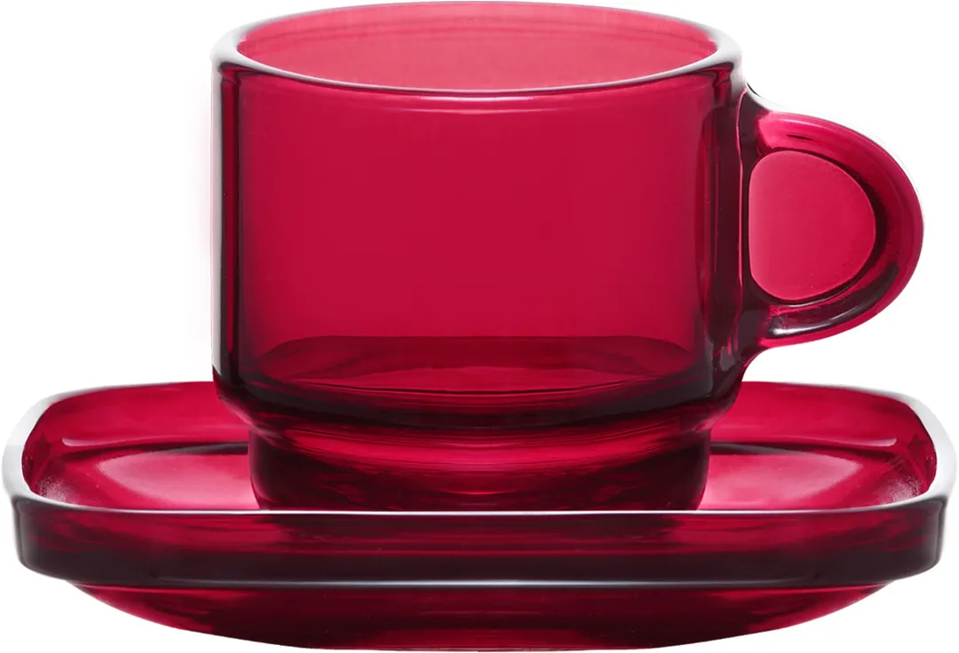 LAV HORECA CMB409 PFTCL0202-1 Cambridge Coffee Cup, 3 oz Glass, Red, 2¼" H x 2¼" - 12/Case