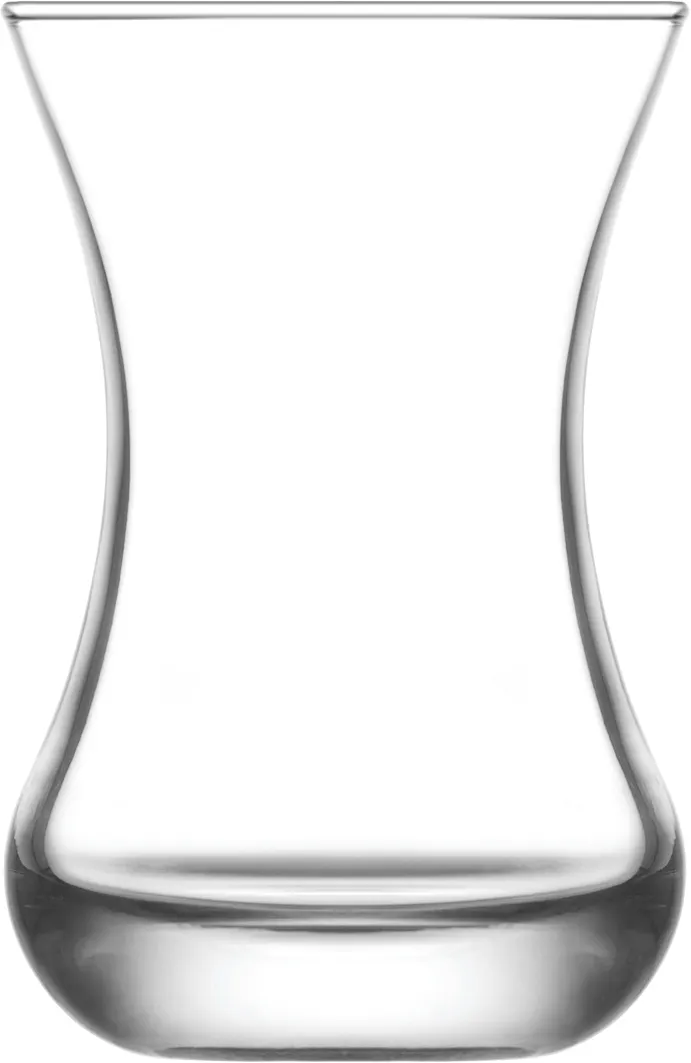 LAV HORECA CSM312 - Çeşme Tea Glass Mug, 4.25 oz (H 3½", R⌀ 2⅜", B⌀ 1½"), Soda Lime Rim, 12/Case