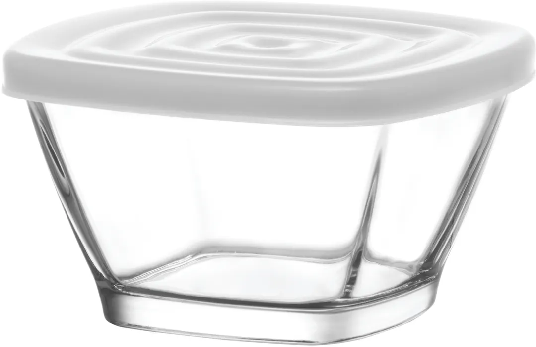 LAV HORECA DEL210 PK0002 - Square Container with White Lid, 10.6 oz (0.33 qt) Soda Lime - 12/Case