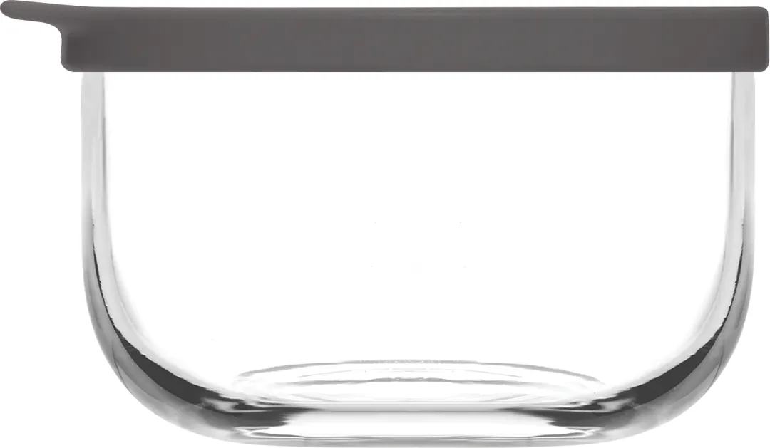 LAV HORECA DET037 PK222 Detroit Jar, 12.9 oz (1-2 Qt) Round Clear Glass with Gray Lid - 12/Case
