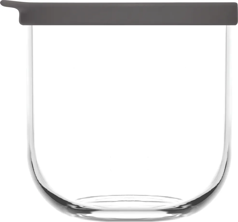 LAV HORECA DET393 PK222 Detroit Jar, 14 3/8 oz 1‑2 Qt Glass Container with BPA‑Free Lid - 12/Case