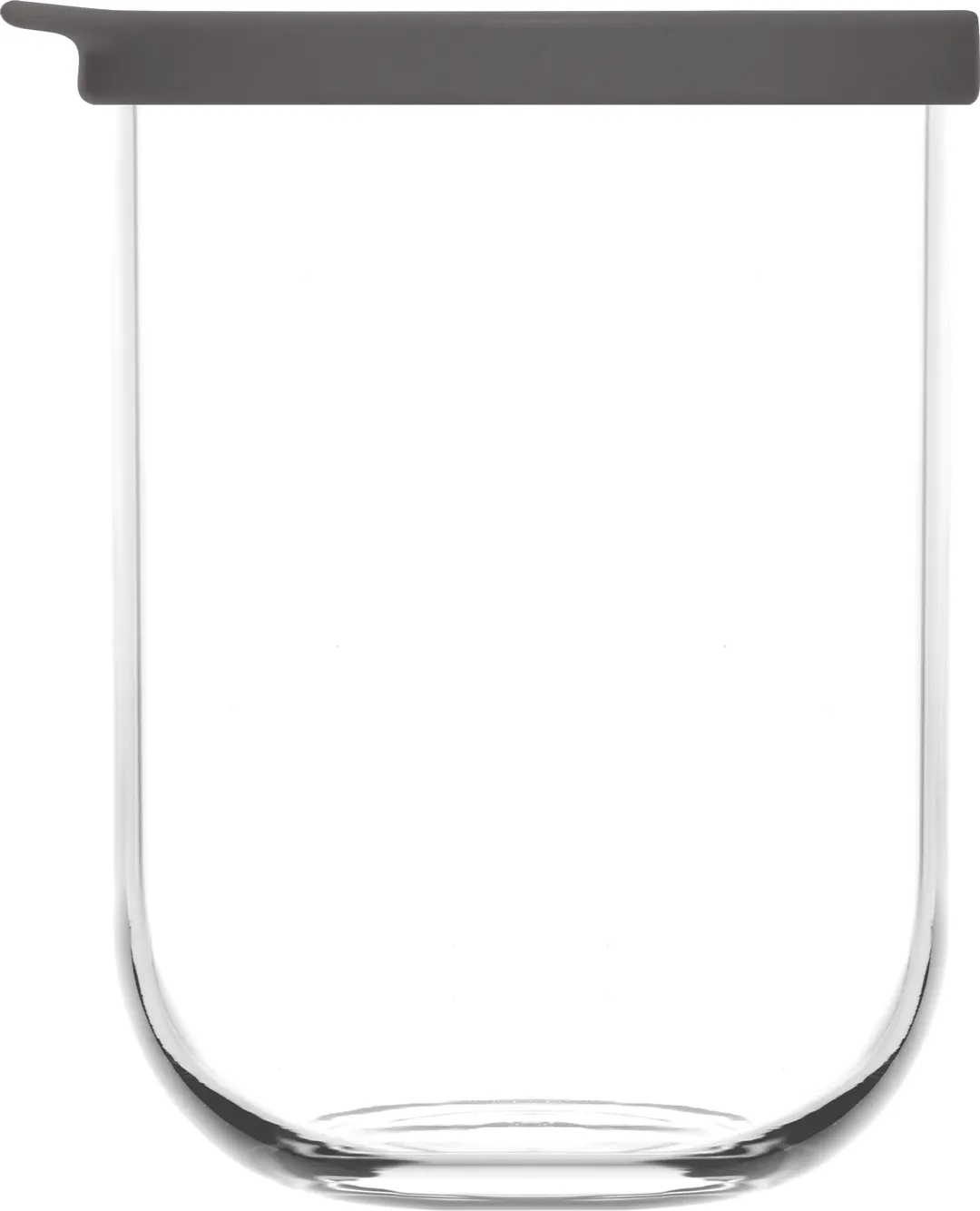 LAV HORECA DET399 PK222 - Round Clear Glass Food Jar, 1‑2 Qt Capacity, Gray BPA‑Free Lid - 12/Case