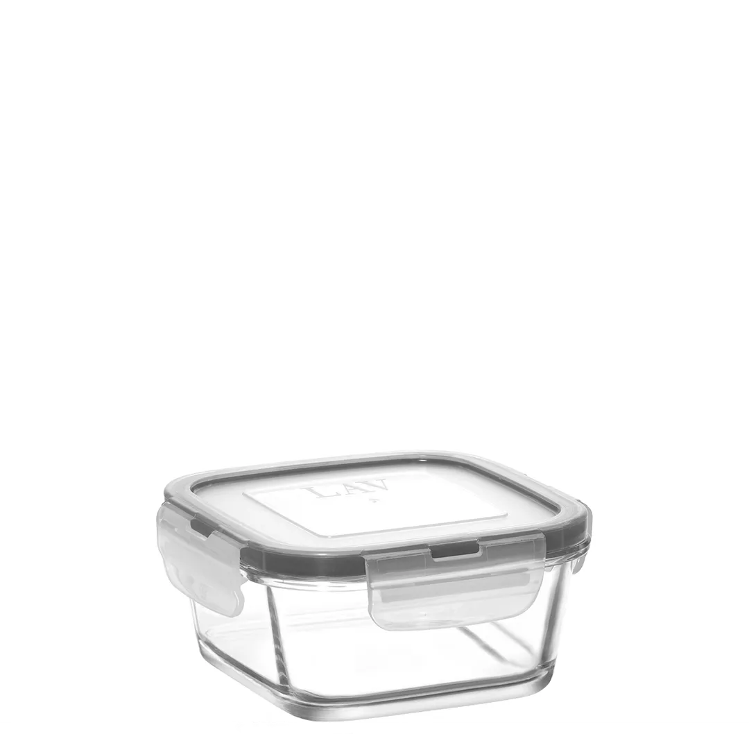 LAV HORECA KYO210 TFPK222 - Food Container with Locked Gray Lid, 12.5 oz 0.39 qt Leakproof, - 6/Case