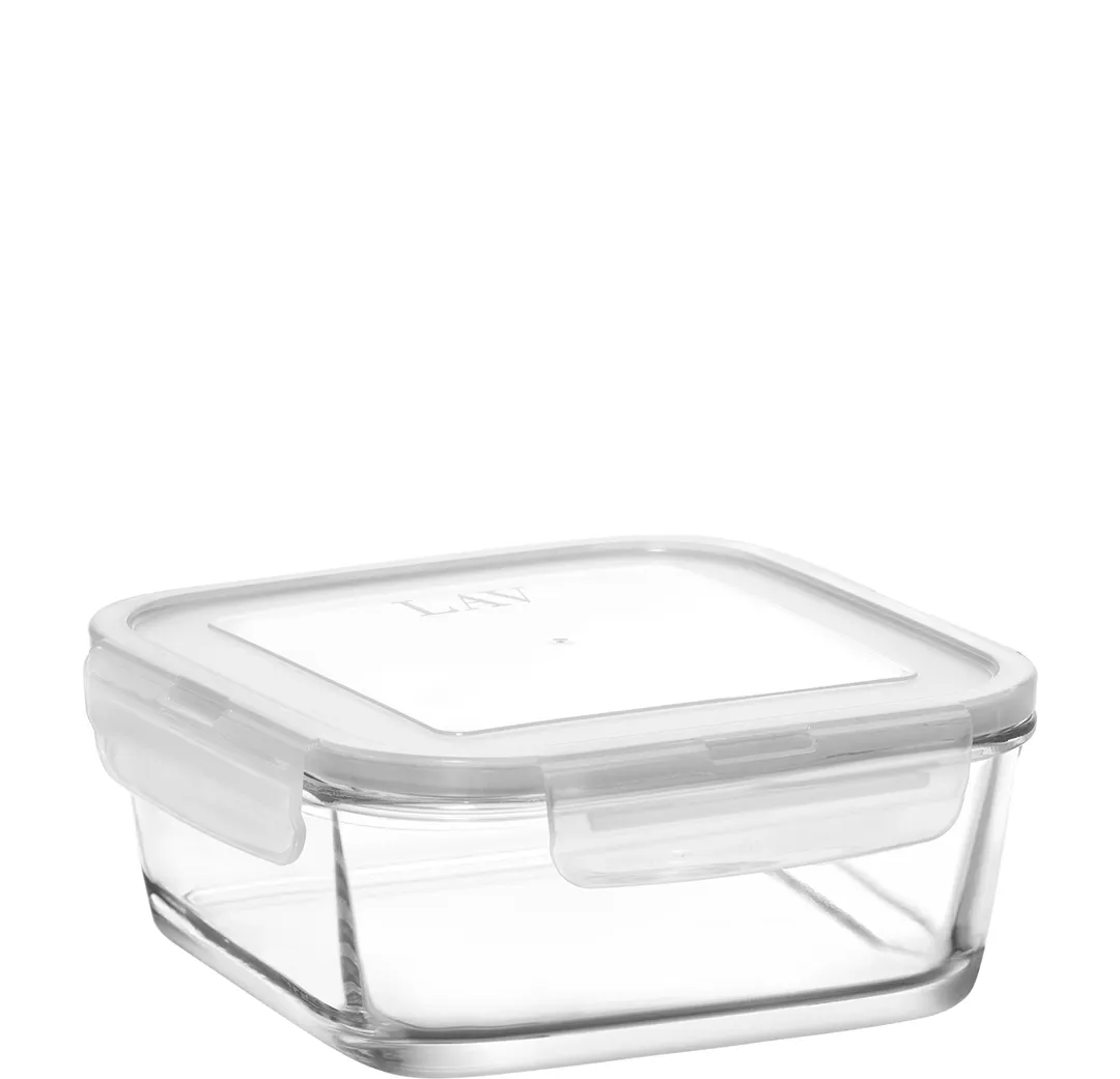 LAV HORECA KYO218 PK0002 - Food Container, Locked White Lid, 38 7/8 oz 0.97 qt Leakproof - 4/Case