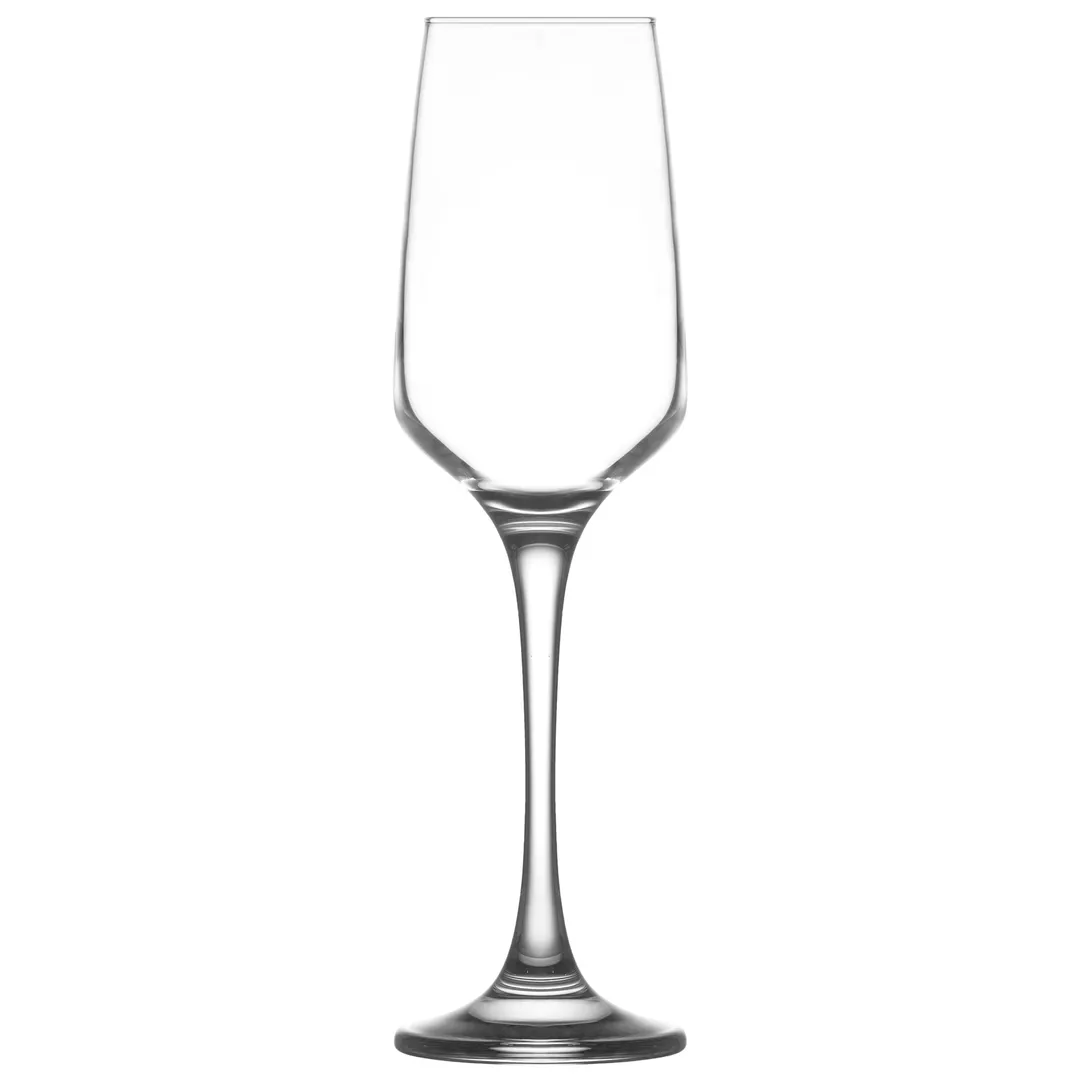 LAV HORECA LYN523 - Lyon Champagne Flute, 7¾" Height, 10 oz, Fine Rim, Soda Lime Glass - 6/Case