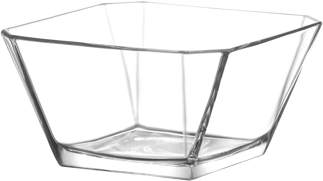 LAV HORECA MLN210TF Square Clear Glass Serving Bowl, 5‑7" (10.1 oz) Soda Lime Tempered, 12/Case