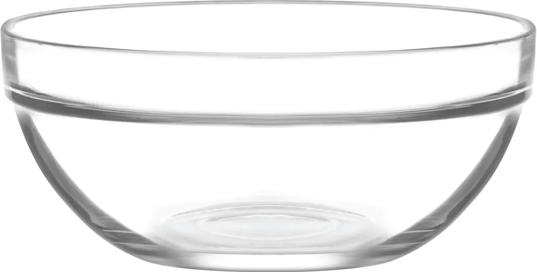 LAV HORECA MON220 - Glass Serving Bowl 5‑7" H 3 3/8" Dia 7 7/8" 57.5 oz Stackable Soda Lime - 2/Case