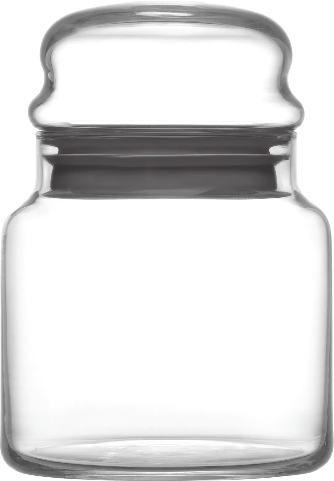 LAV HORECA PHU063 PK222 Phuket Jar, 21.5 oz (1.5 Qt) Clear Glass Container with Gray Lid - 6/Case