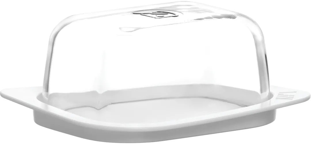 LAV HORECA PLM212 PK0002 Palma Butter Dish, 13.75 oz, Rectangular Glass with White Lid, - 12/Case