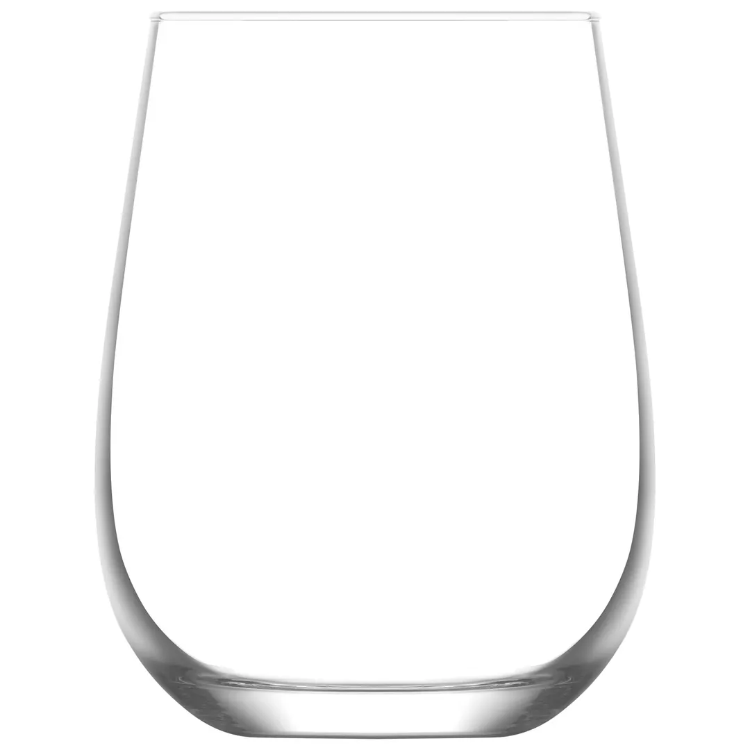 LAV HORECA PRS347 - Paris Stemless Wine Glass, 16 oz, 4 3/8" H, Soda Lime Glass, Fine Rim - 12/Case