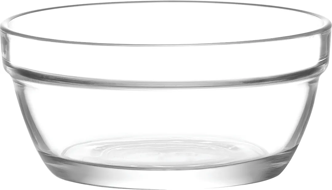 LAV HORECA SNP210 - Clear Round Glass Bowl, 8.5 oz, 1 7/8" H x 4 1/8" Dia, Soda Lime - 12/Case