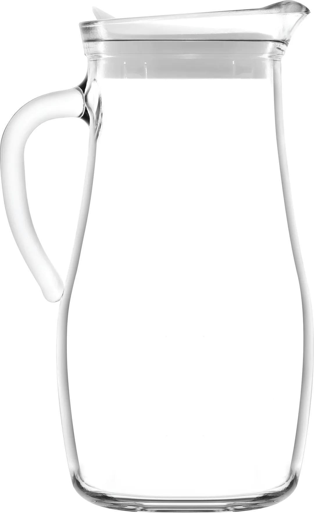 LAV HORECA SOF180 Sofia Glass Pitcher, 60 7/8 oz, 9 5/8" H, 4 3/8" Rim Ø, With Lid & Handle - 2/Case