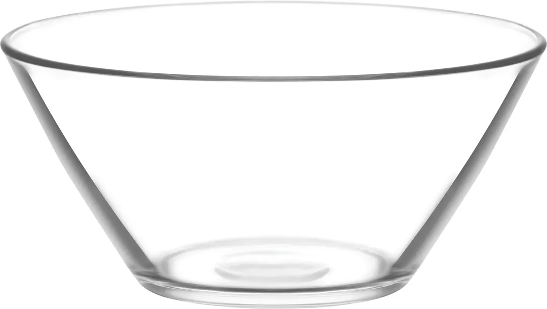 LAV HORECA WRS222 - Clear Round Glass Bowl, 8‑10" 73 oz (2 qt) Soda Lime, 4¼" Height - 2/Case