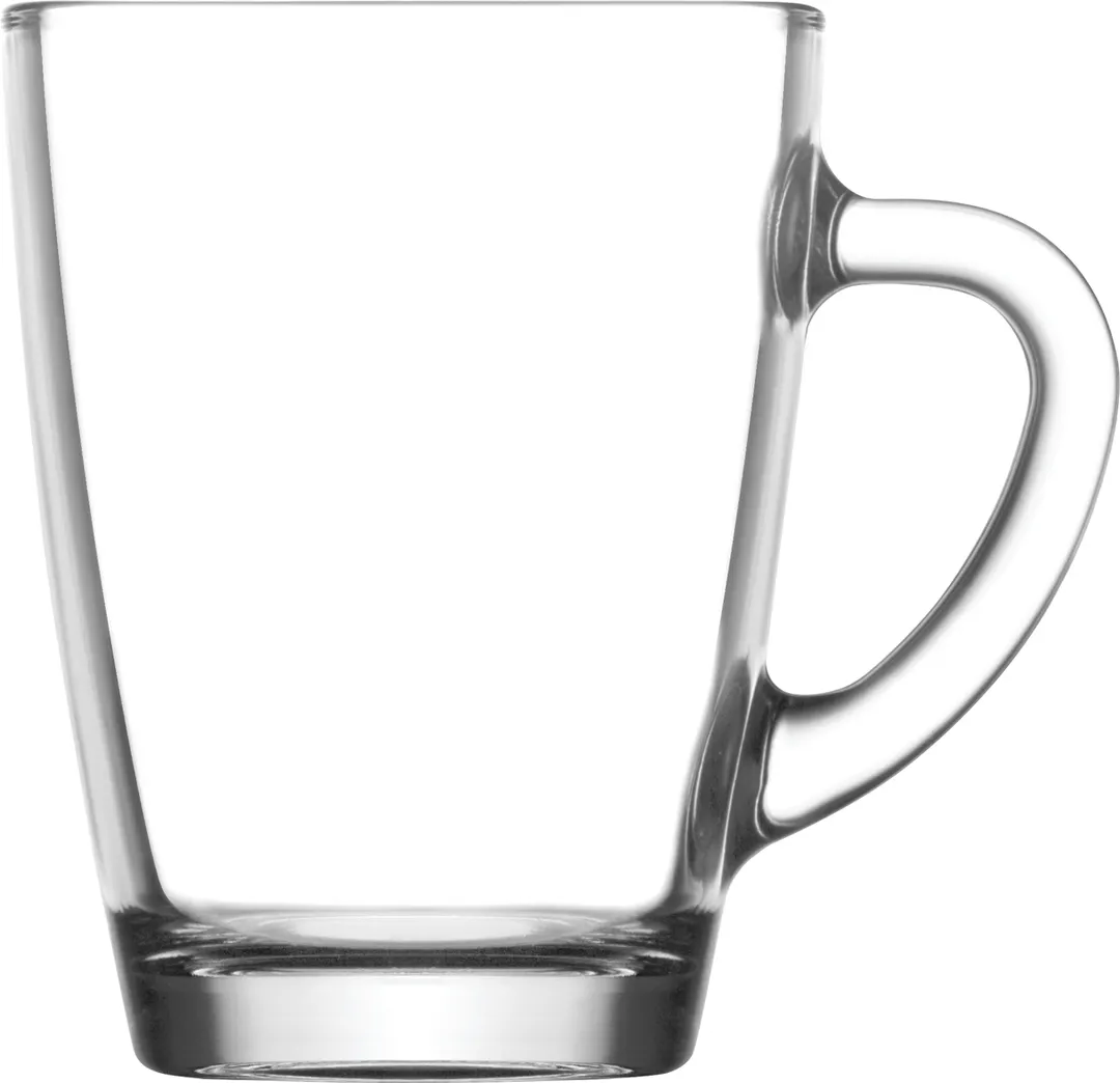 LAV HORECA WRS425 - Warsaw Glass Mug, 8 oz Capacity, 3 7/8" Height, 3" Rim, Lime Glass - 12/Case