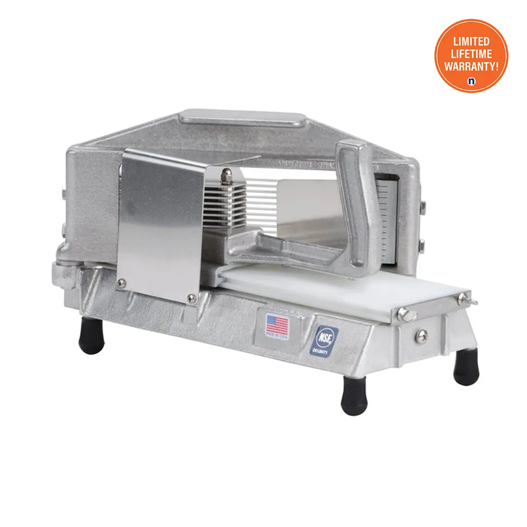 Nemco 55600-1 Manual Tomato Slicer – 7-1/4"W x 15-1/4"D x 8-1/4"H, 3/16" Straight Blade, Aluminum & Stainless