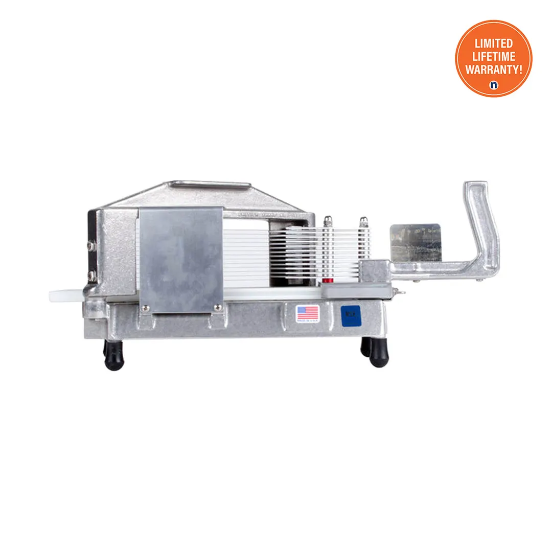 Nemco 55600-1 Manual Tomato Slicer – 7-1/4"W x 15-1/4"D x 8-1/4"H, 3/16" Straight Blade, Aluminum & Stainless