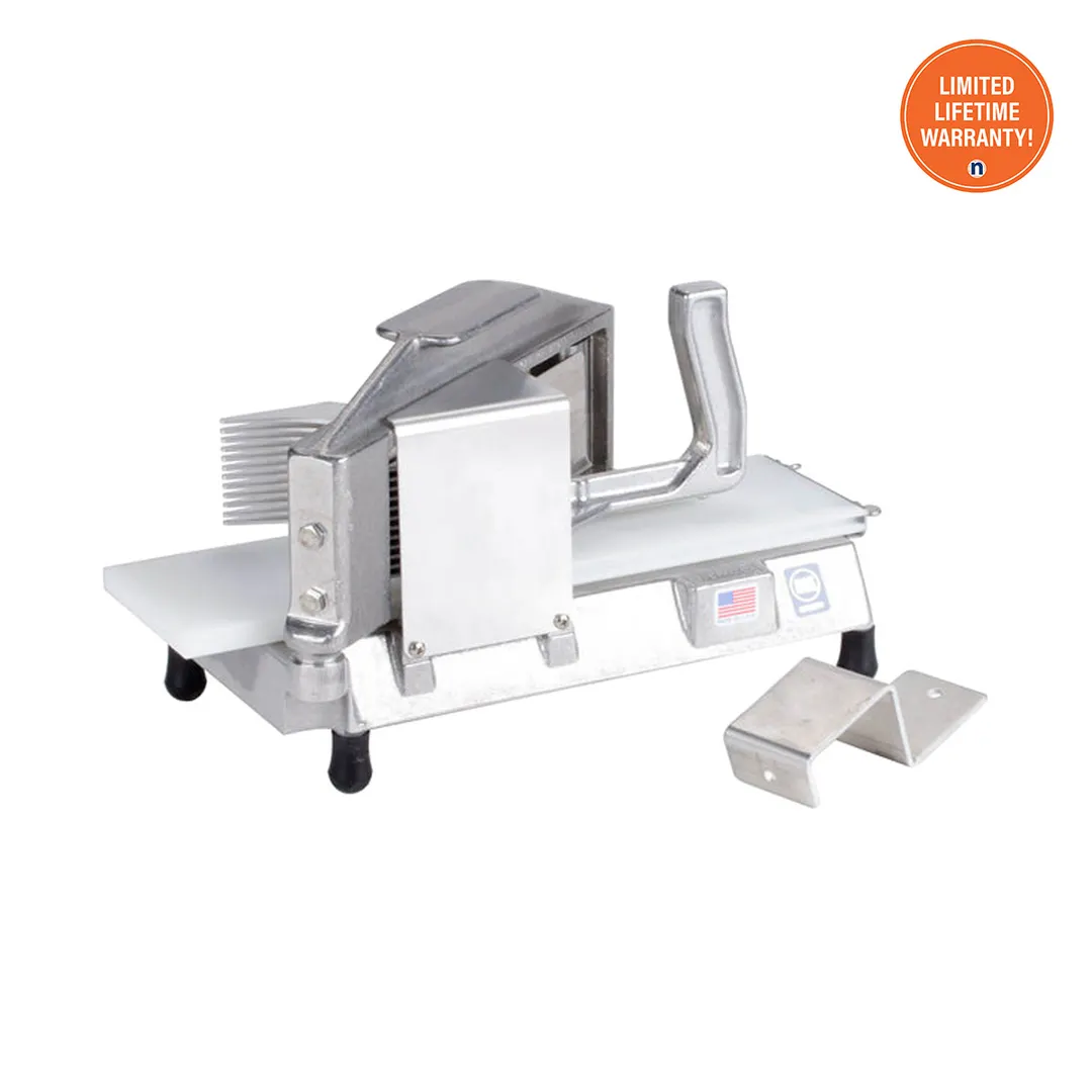 Nemco 55600-1 Manual Tomato Slicer – 7-1/4"W x 15-1/4"D x 8-1/4"H, 3/16" Straight Blade, Aluminum & Stainless
