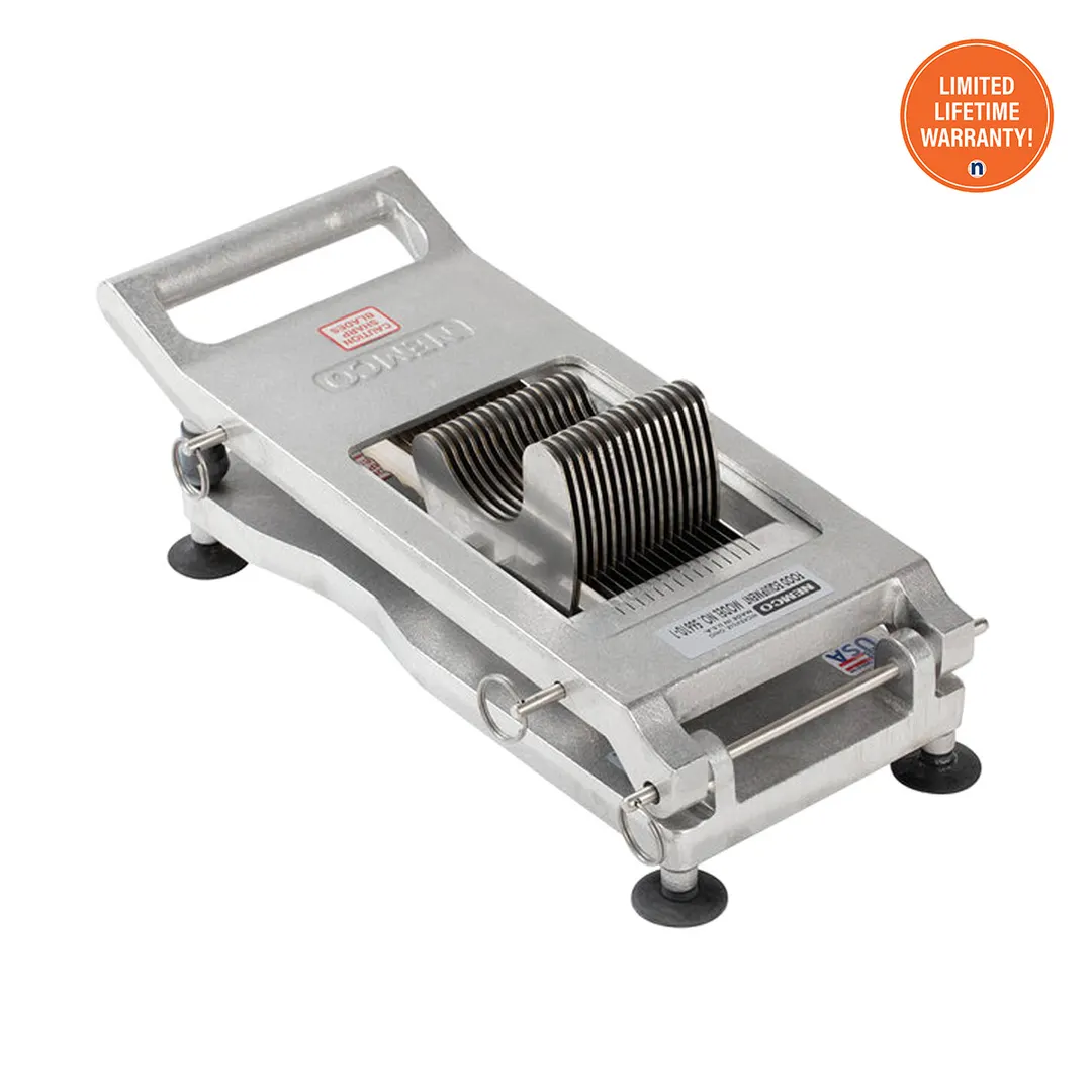 Nemco 56610A-1 Manual Roma Tomato Slicer, 3/16" Scalloped Blade, Cast Aluminum Frame, Suction-Cup Feet
