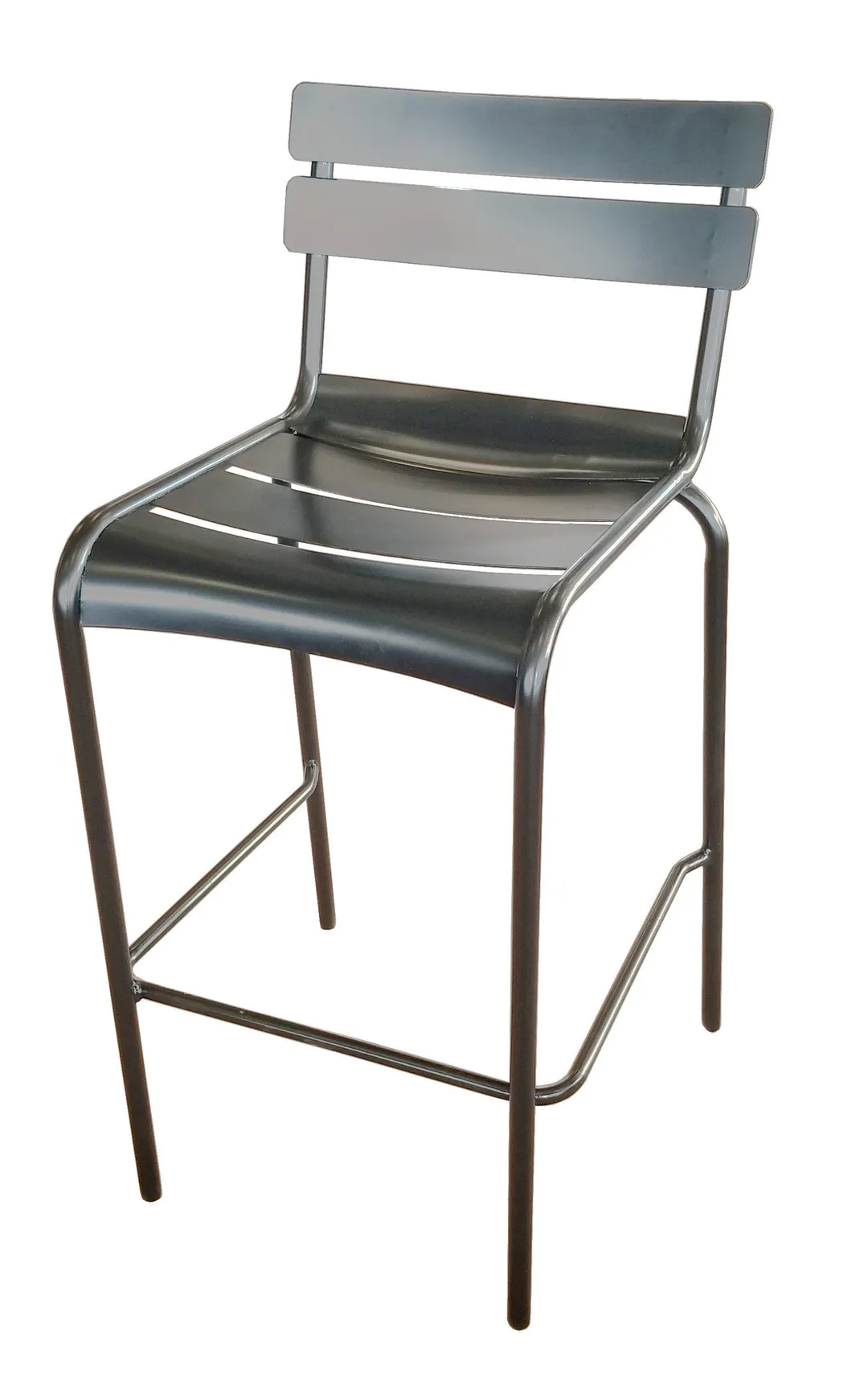 Plantation Prestige 2020300-02 - Stackable Bar Stool, Steel Frame, Slat Back & Seat, Armless Ladder Style
