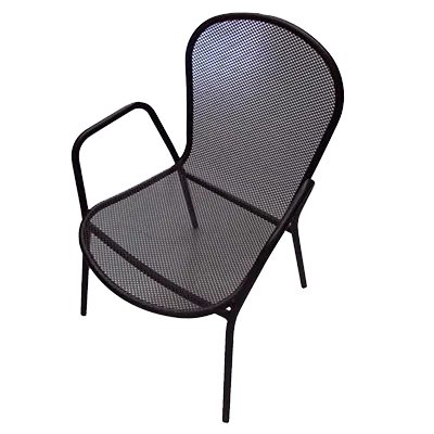 Plantation Prestige 2041100-04 Stackable Outdoor Arm Chair, Mesh Back & Seat, Steel Frame, Powder Finish