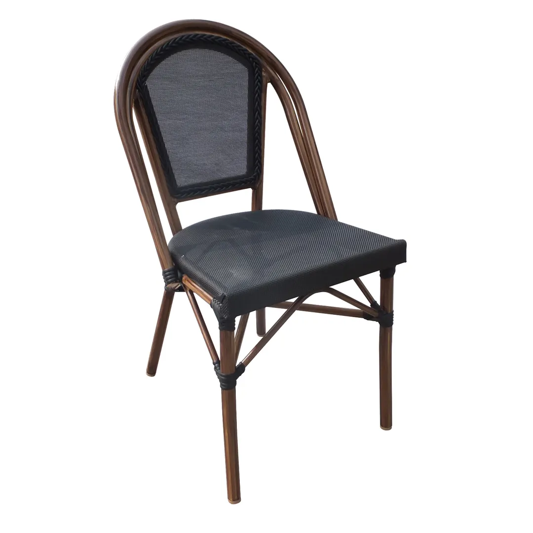 Plantation Prestige 2130700-0480 Side Chair, Stackable Outdoor, Textilene Back & Seat, Aluminum Frame