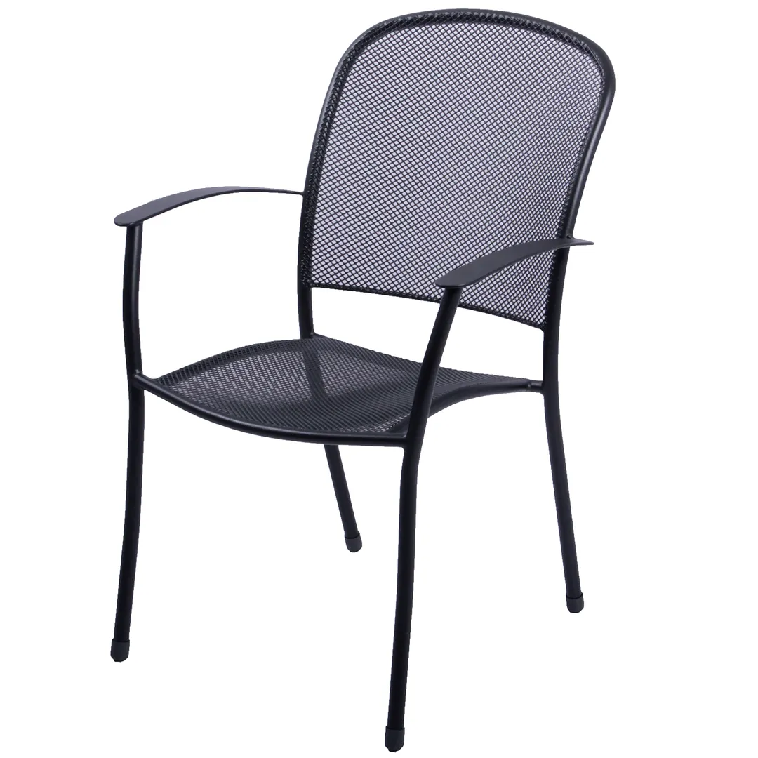 Plantation Prestige 2171100-04 Caredo Outdoor Arm Chair, Back & Seat, Mesh Lumbar, Steel Frame, E‑Coated Finish