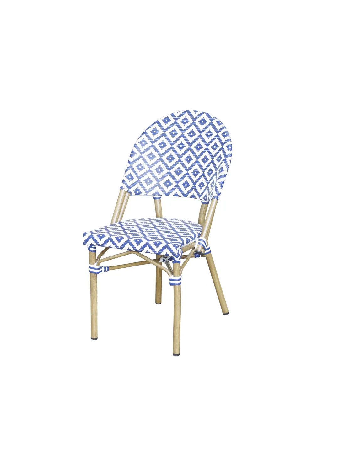 Plantation Prestige 2190700-0490 Side Chair, Aluminum Frame, White Tapis Weave, Outdoor, Weather-Resistant