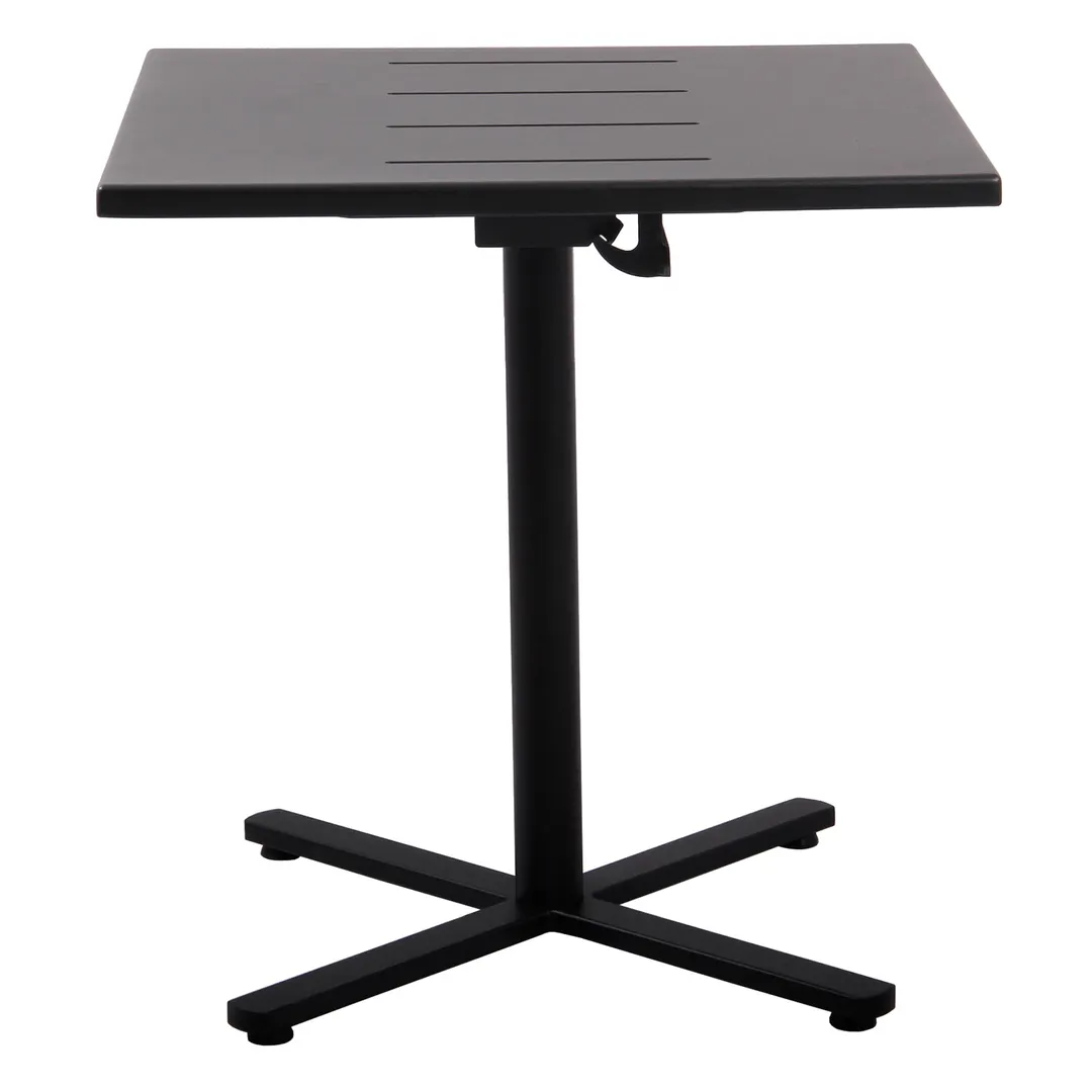 Plantation Prestige 2192727-0150 Folding Table, 27" x 27" Metal Top, Charcoal Finish, Square Design, Restaurant