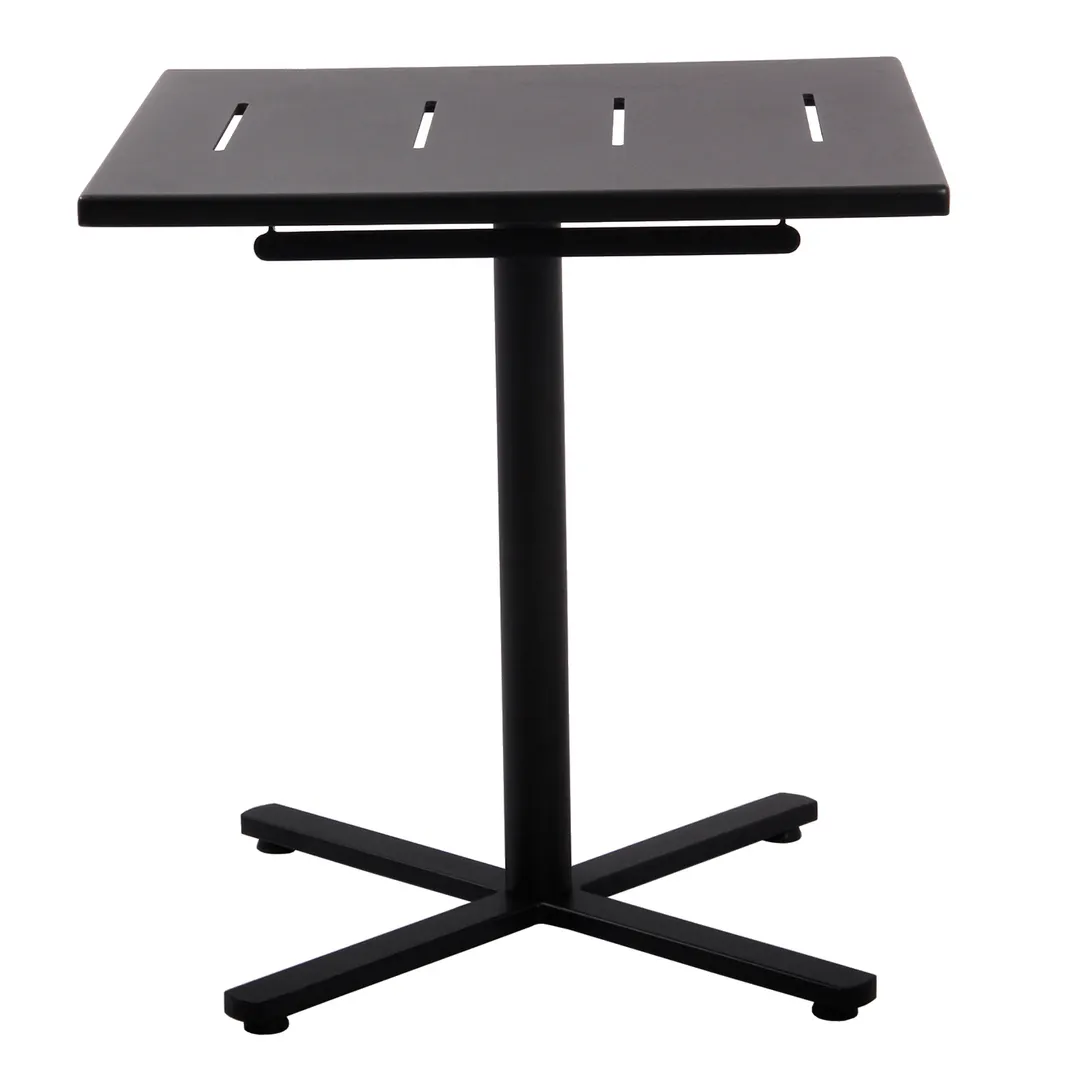 Plantation Prestige 2192727-0150 Folding Table, 27" x 27" Metal Top, Charcoal Finish, Square Design, Restaurant
